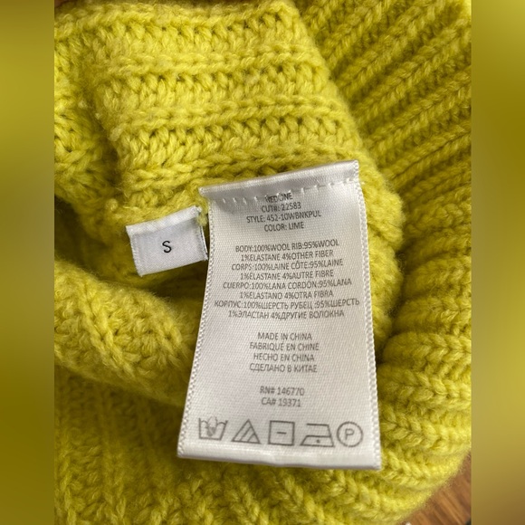 Re/done cozy wool Green Lime sweater - Size Small - Picture 7 of 8